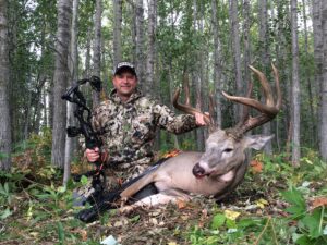 Professional Outfitter/Guide, Kevin Wilson, arrowed this early season whitetail within 24 hours of rubbing its velvet off.